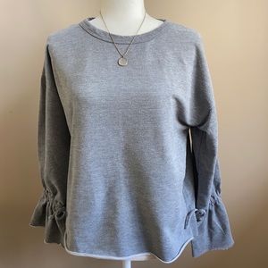 Zara Grey  Sweatshirt with Fancy Sleeve. Size Small